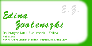 edina zvolenszki business card